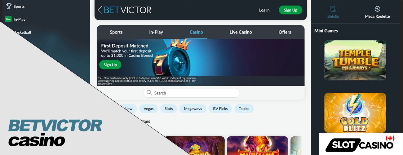 Betvictor casino page